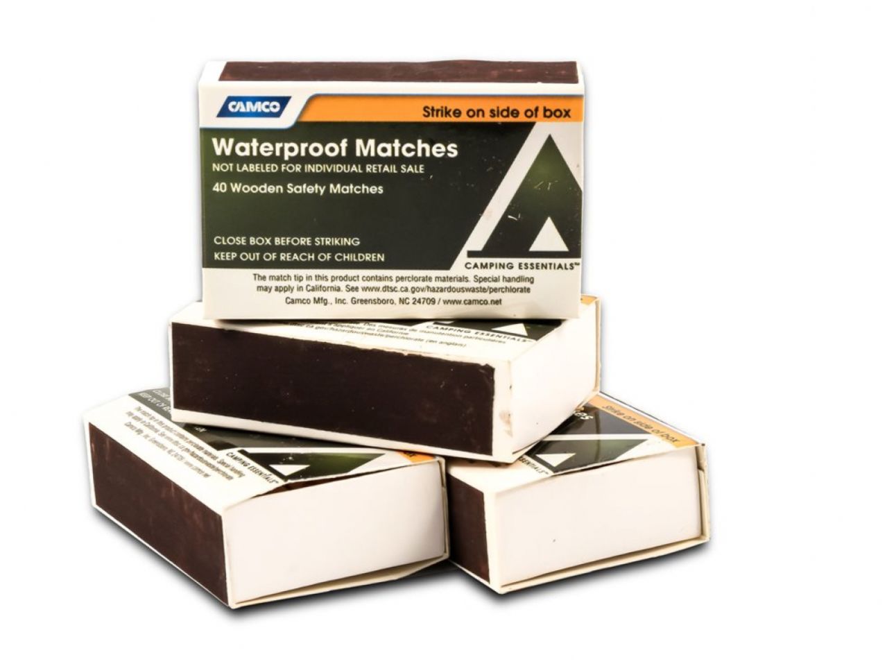 Camco Waterproof Matches - 4 Boxes Bilingual