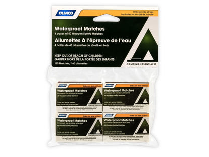 Camco Waterproof Matches - 4 Boxes Bilingual