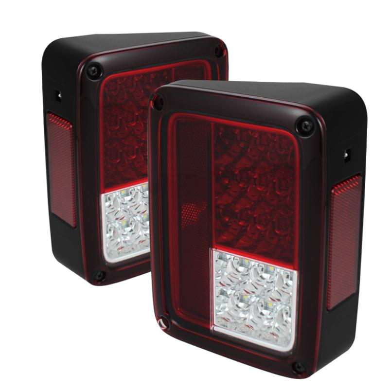 Spyder Jeep Wrangler 07-15 LED Tail Lights Red Clear ALT-YD-JWA07-LED-RC 5070401 Main Image