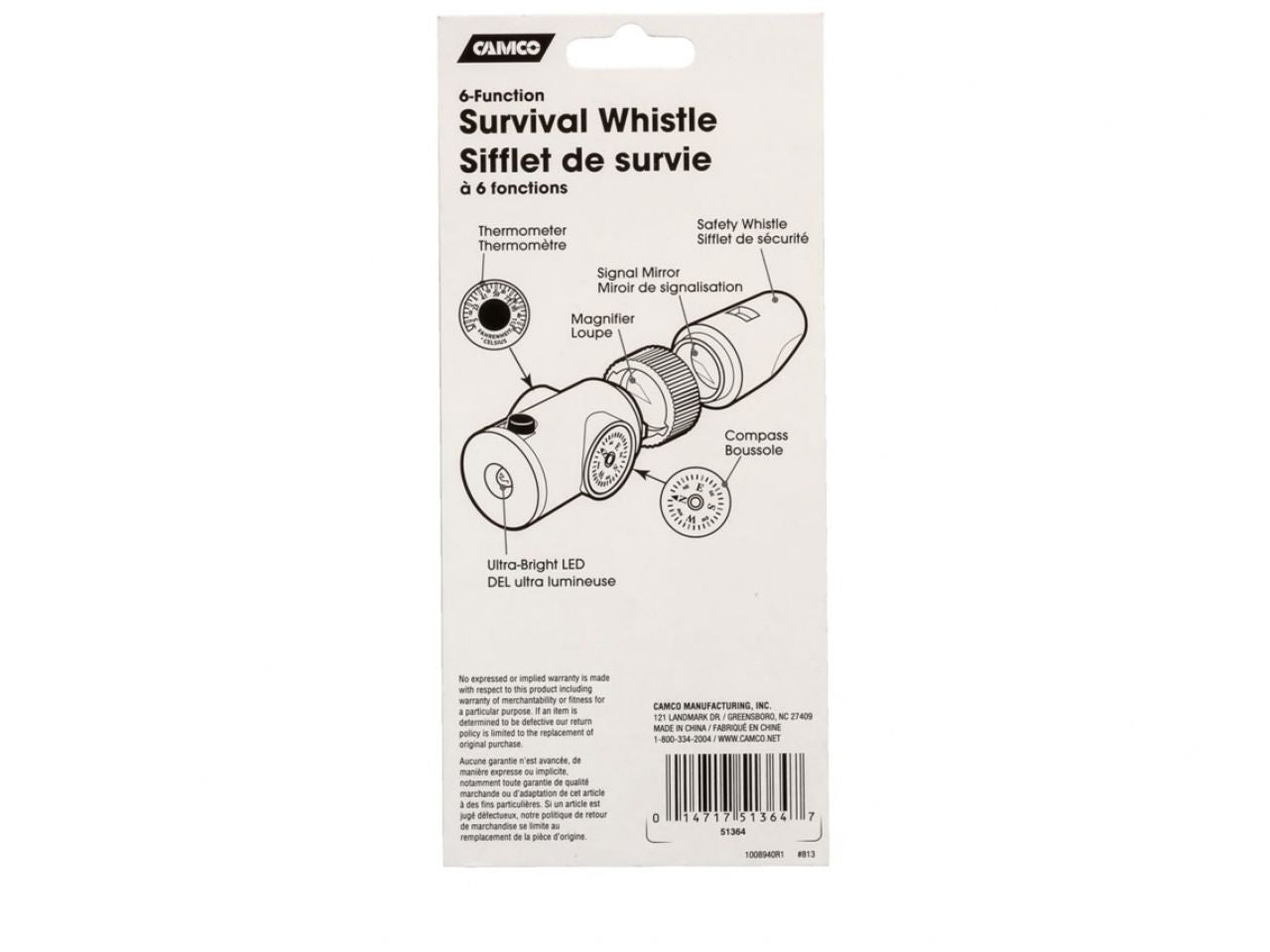 Camco 6 Function Whistle - Bilingual