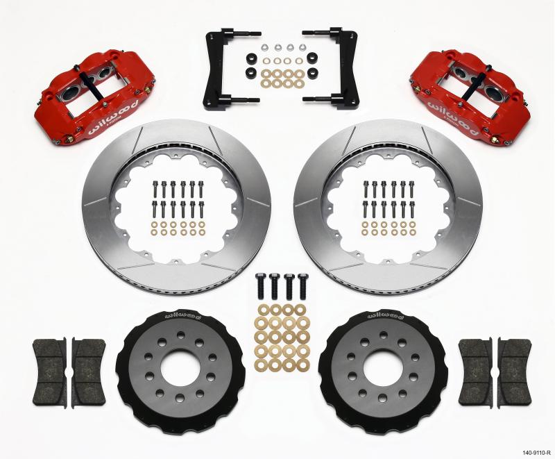 Wilwood Narrow Superlite 6R Front Hat Kit 14.00in Red 2005-2014 Mustang 140-9110-R Main Image