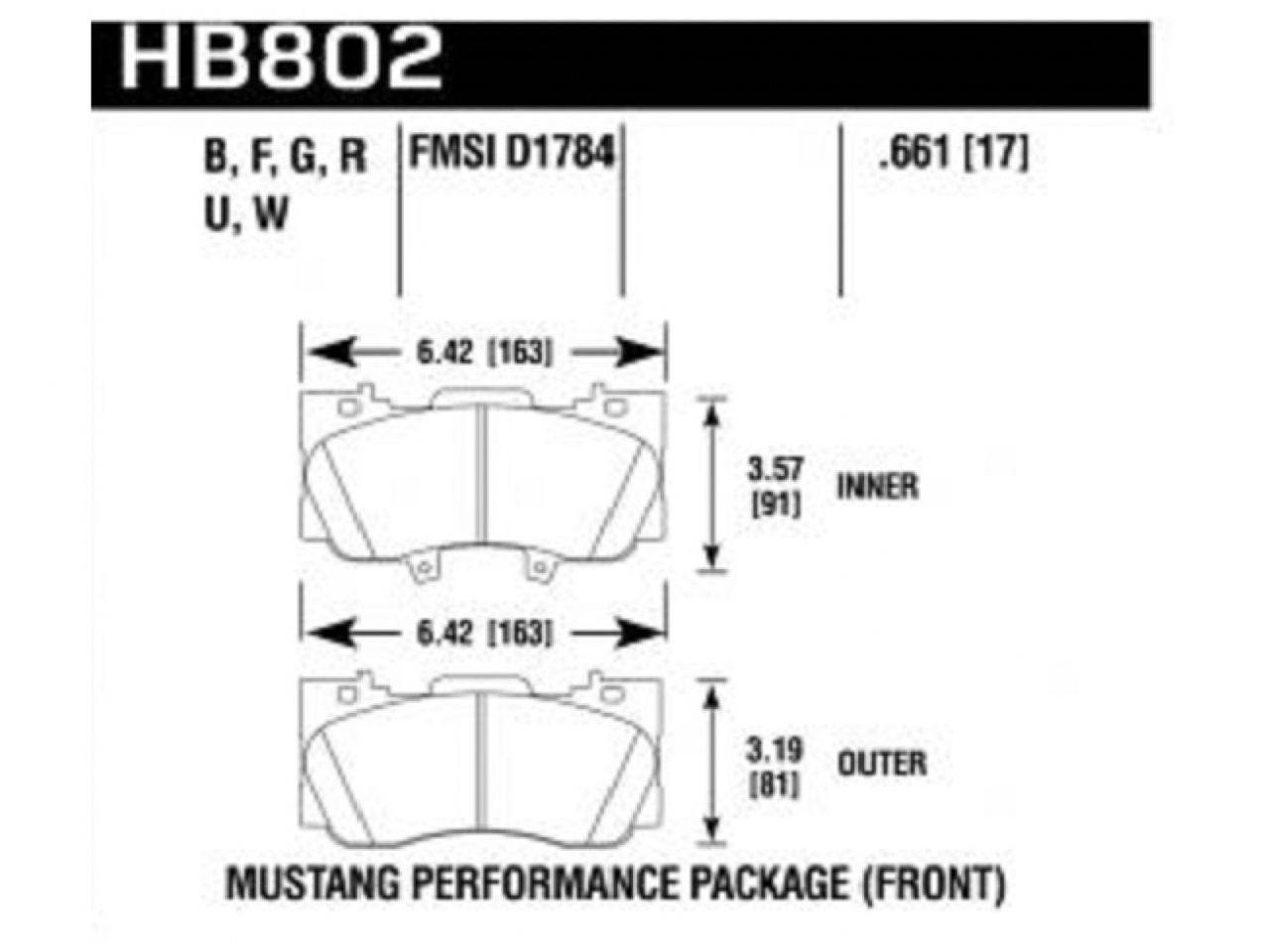 Hawk Brake Pads HB802B.661 Item Image