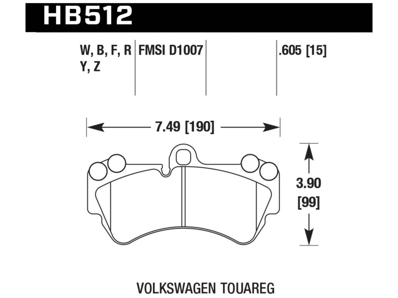 Hawk Brake Pads HB512B.605 Item Image