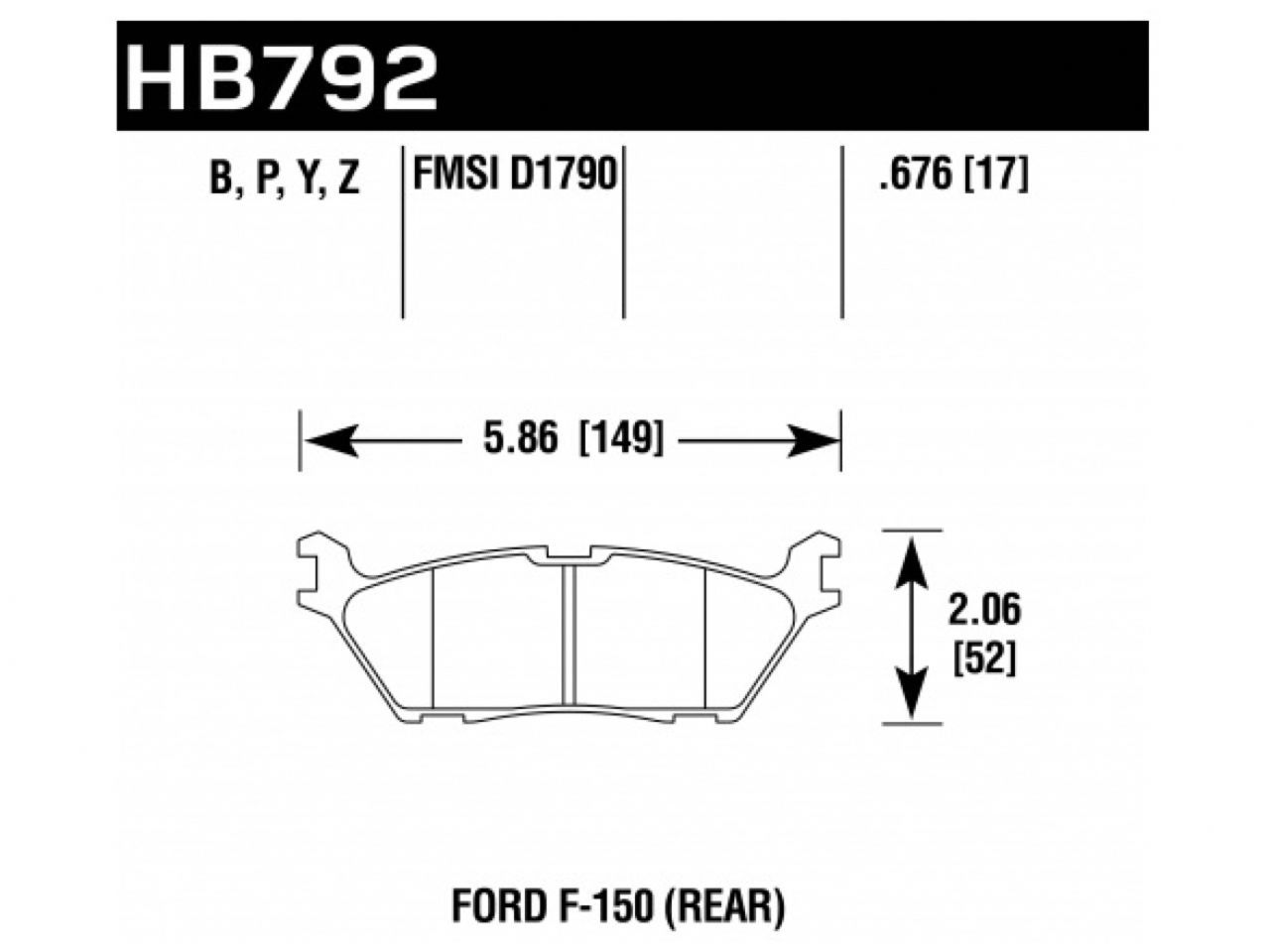 Hawk Brake Pads HB792Z.676 Item Image