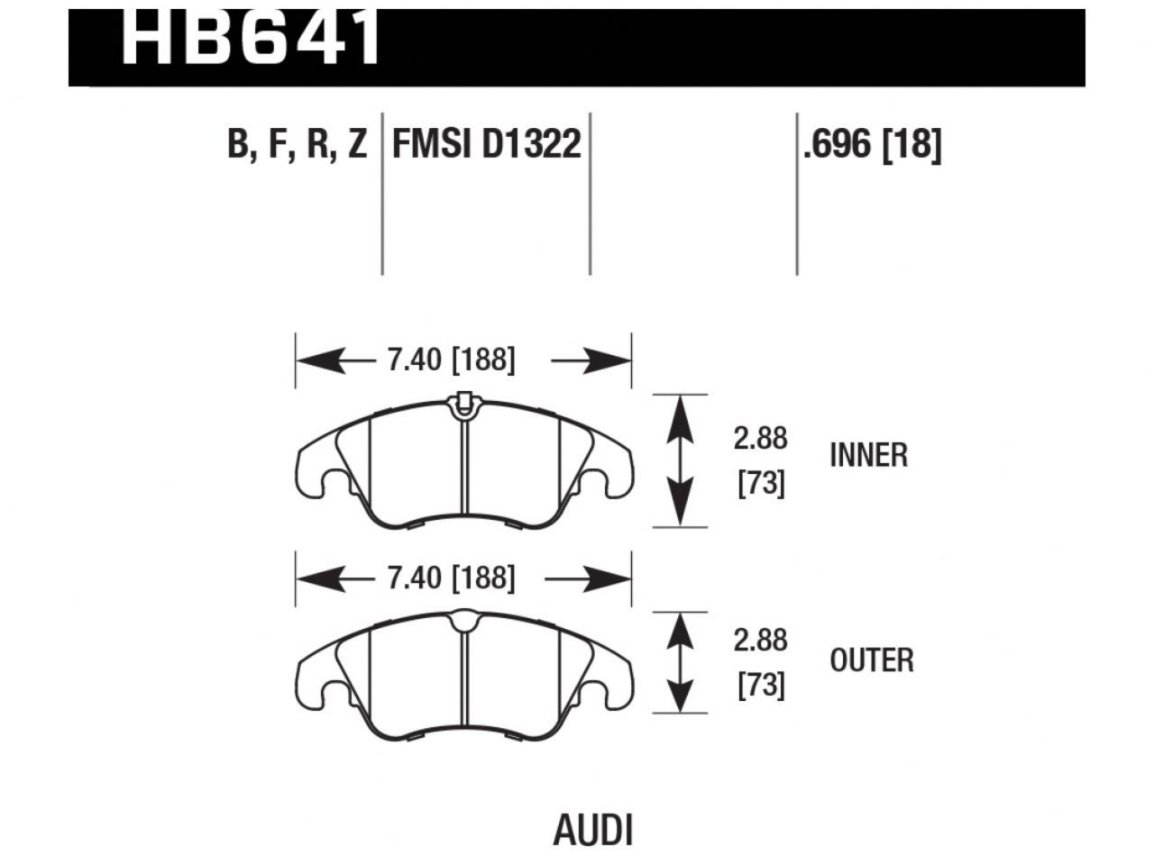 Hawk Brake Pads HB641R.696 Item Image