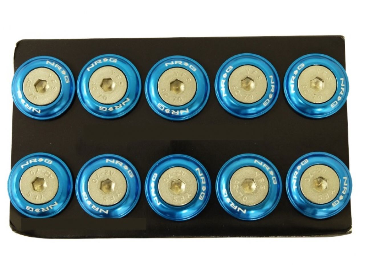 NRG Fender Washer Kit, Set of 10, Blue, Rivets for Metal