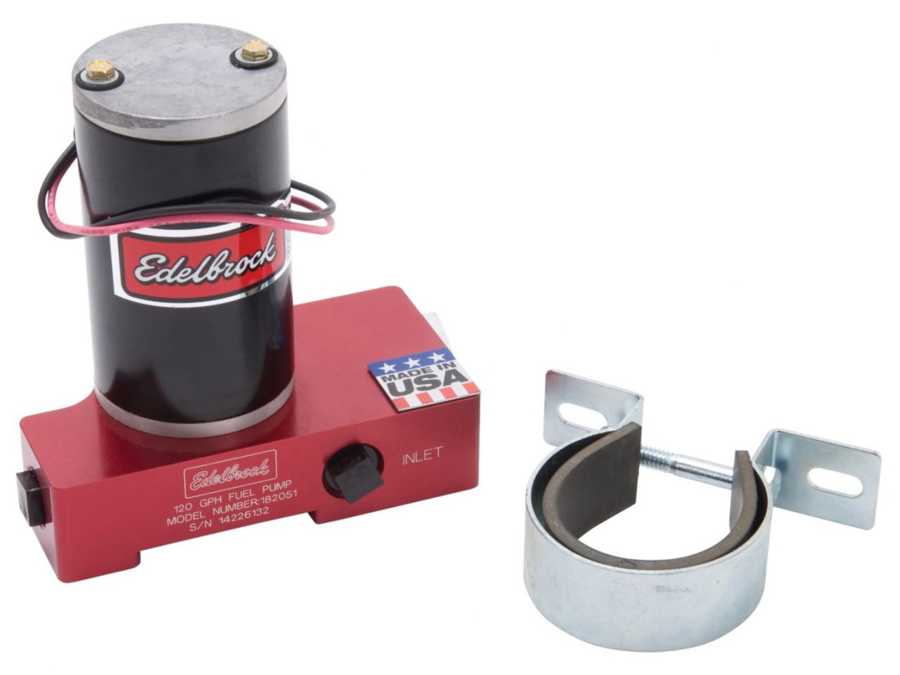 Edelbrock Quiet-flo In-line Red Electric Fuel Pump - 120 Gph