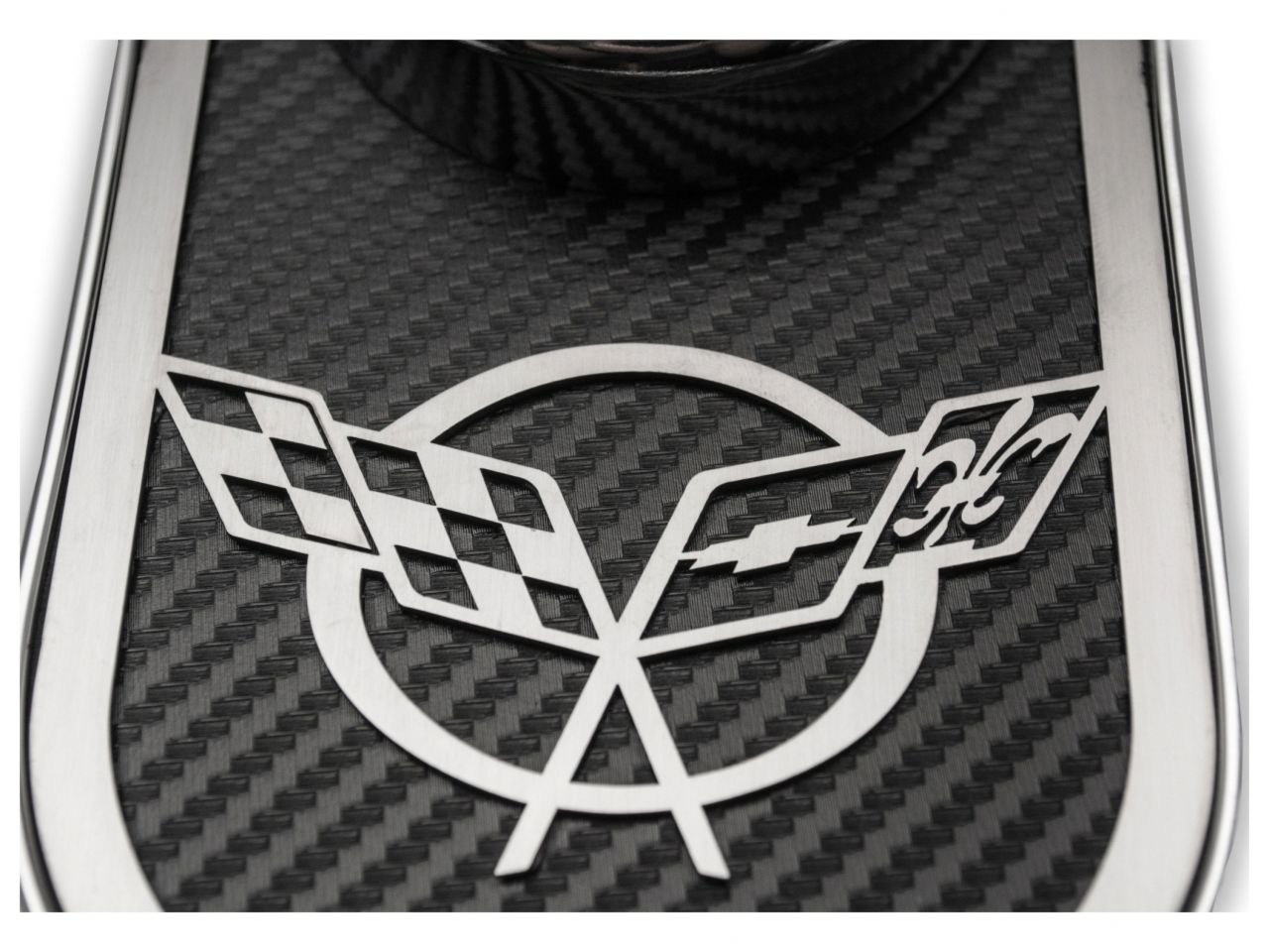 American Car Craft (ACC) 1997-2004 C5 Corvette-Master Cylinder Cover,Carbon Fiber Crossed Flags