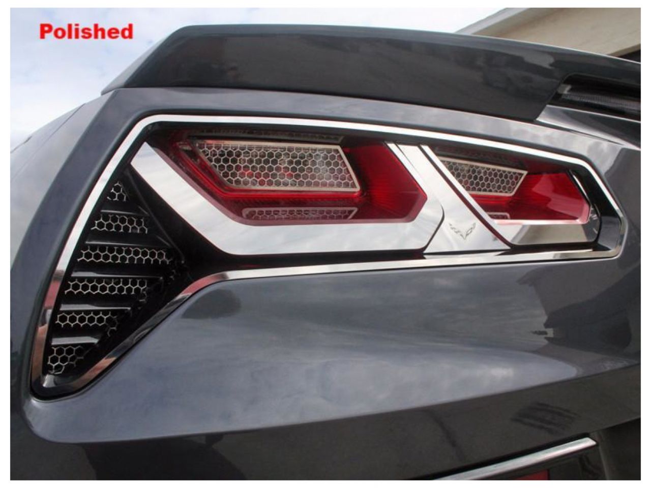 American Car Craft (ACC) 2014-2019 C7 Z06/Grand Sport-8pc Tail Light Bezel Trim w/Etched Emblem