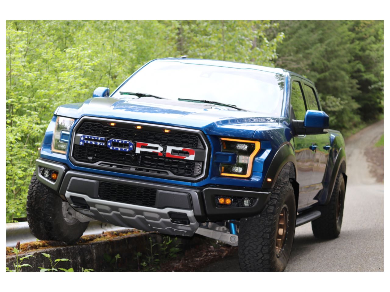 Rally Armor 17-19 Ford F-150 Raptor UR Black Mud Flap w/ Blue Logo