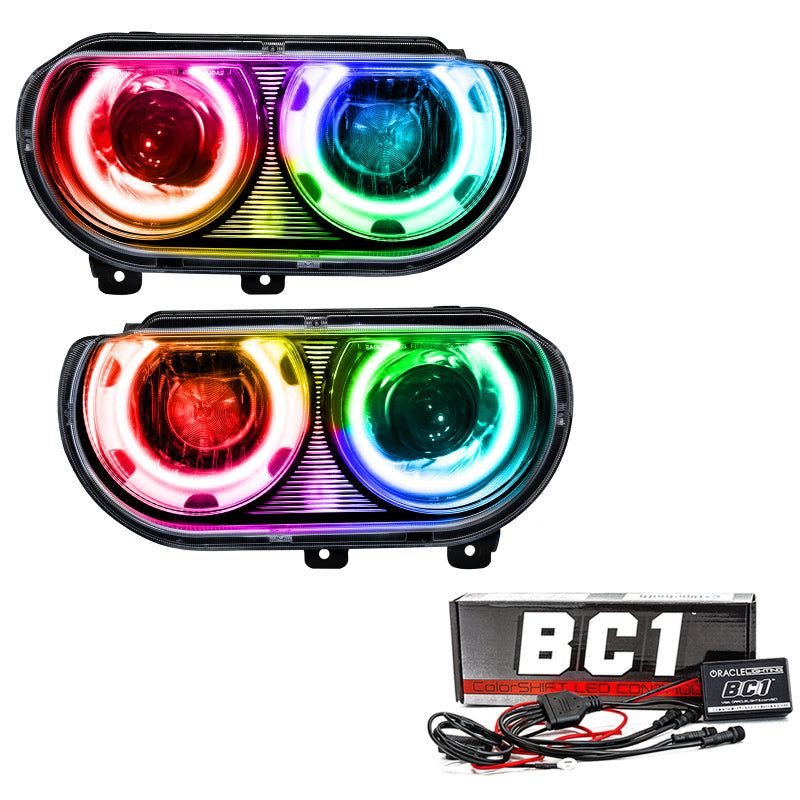 ORACLE Lighting Oracle 08-14 Dodge Challenger SMD HL (HID Style) - ColorSHIFT w/ BC1 Controller 7132-335