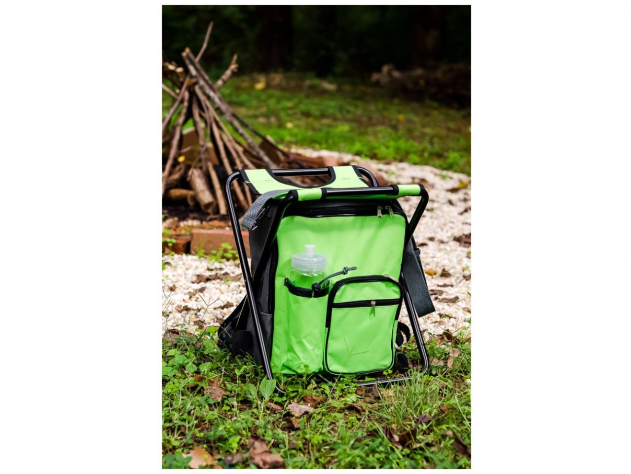 Camco Camping Stool Backpack Cooler - Green