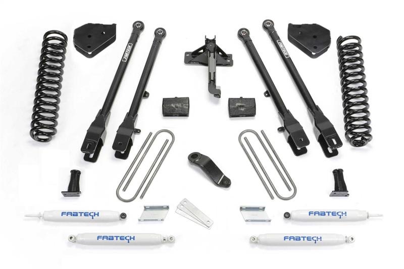 Fabtech 19-20 Ford F450/550 4WD 6in 4 Link System w/Perf. Shocks K2337 Main Image