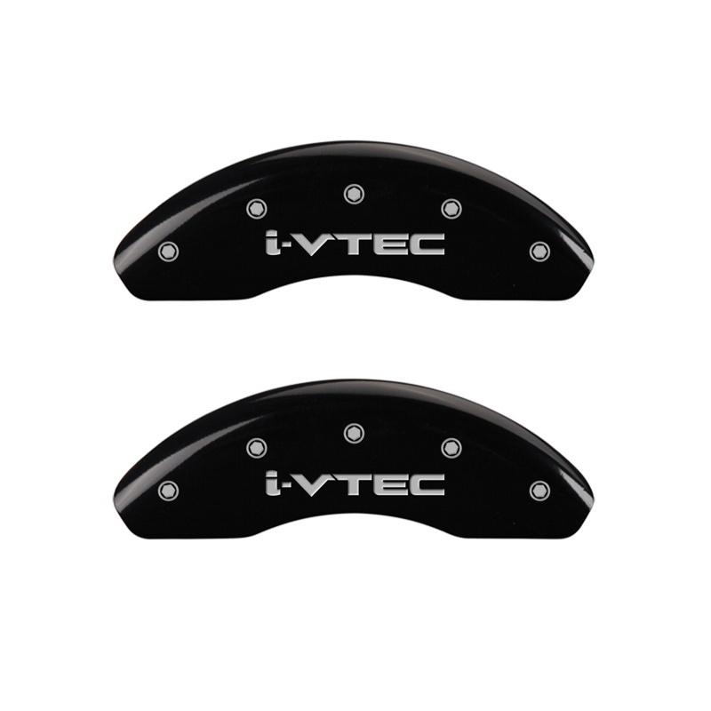 MGP Front set 2 Caliper Covers Engraved Front i-Vtec Black finish silver ch 20208FIVTBK Main Image