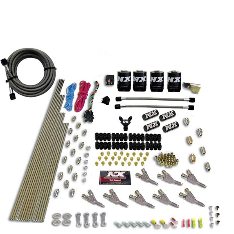 Nitrous Express Vortech Nozzle Nitrous Kit (200-500HP) Gas w/Dist Block & 4 Solenoids w/o Bottle 80016-00 Main Image