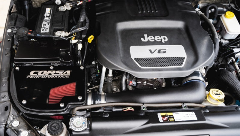 Corsa 12-18 Jeep Wrangler JK 3.6L V6 Closed Box Air Intake w/ DryTech 3D Dry Filter 44412D