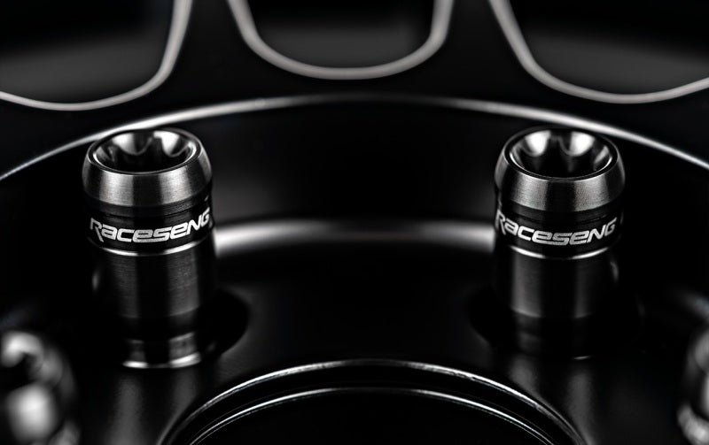 Raceseng TNR-1 Titanium Lug Nut Set - M12x1.5mm / Conical 60 Deg. Floating Seat - Brushed Black 010231BRBS20-010216S20