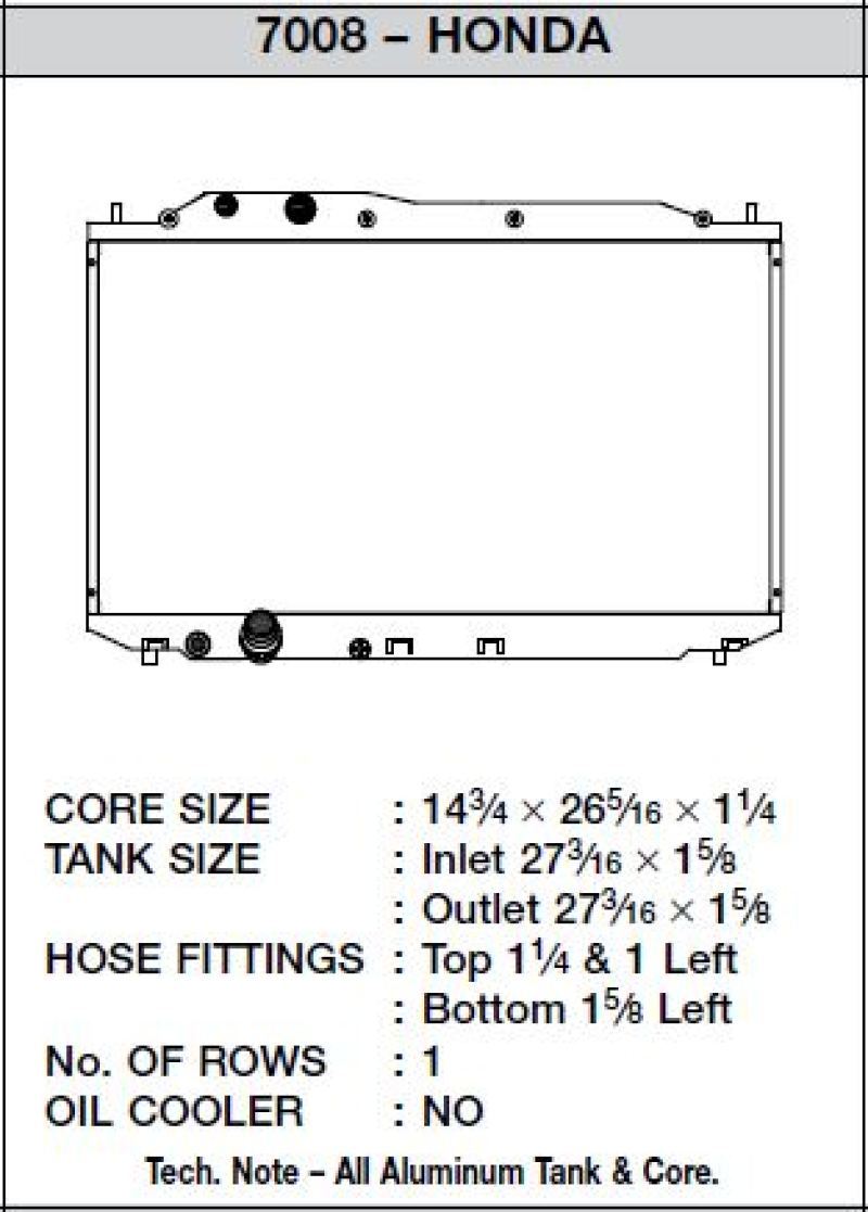 CSF 06-09 Honda Civic Radiator 7008 Main Image