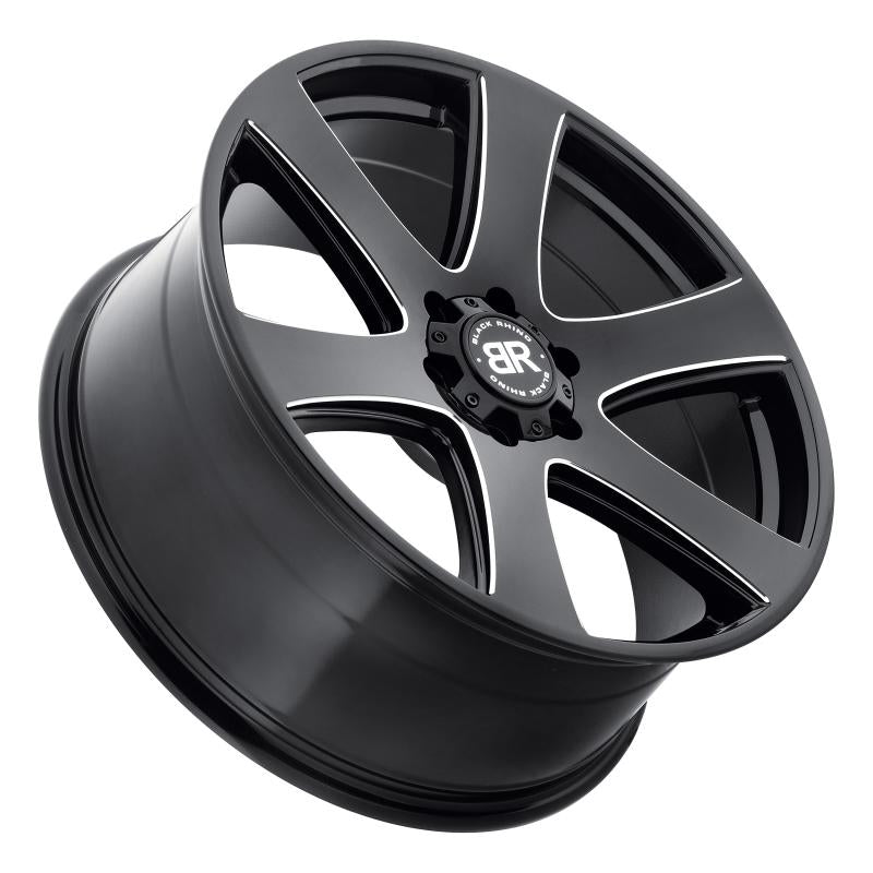 Black Rhino Haka 22x9.5 6x135 ET30 CB 87.1 Gloss Black w/Milled Spokes Wheel 2295HAK306135B87 Main Image