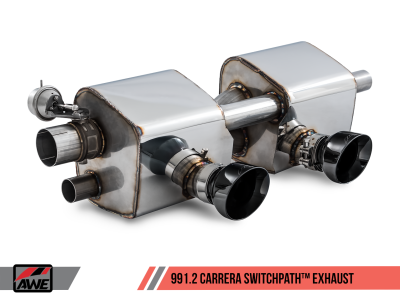 AWE Tuning Porsche 911 (991.2) Carrera / S SwitchPath Exhaust for PSE Cars - Diamond Black Tips 3025-33018 Main Image