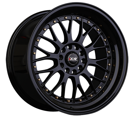 XXR 521 Wheel Black / Gold Rivets 18x8.5 +25 5x4.5,5x120