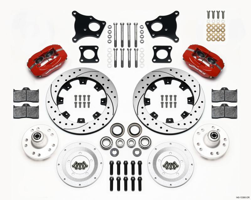 Wilwood Forged Dynalite Front Kit 12.19in Drilled Red AMC 71-76 OE Disc w/o Bendix Brakes 140-13395-DR Main Image