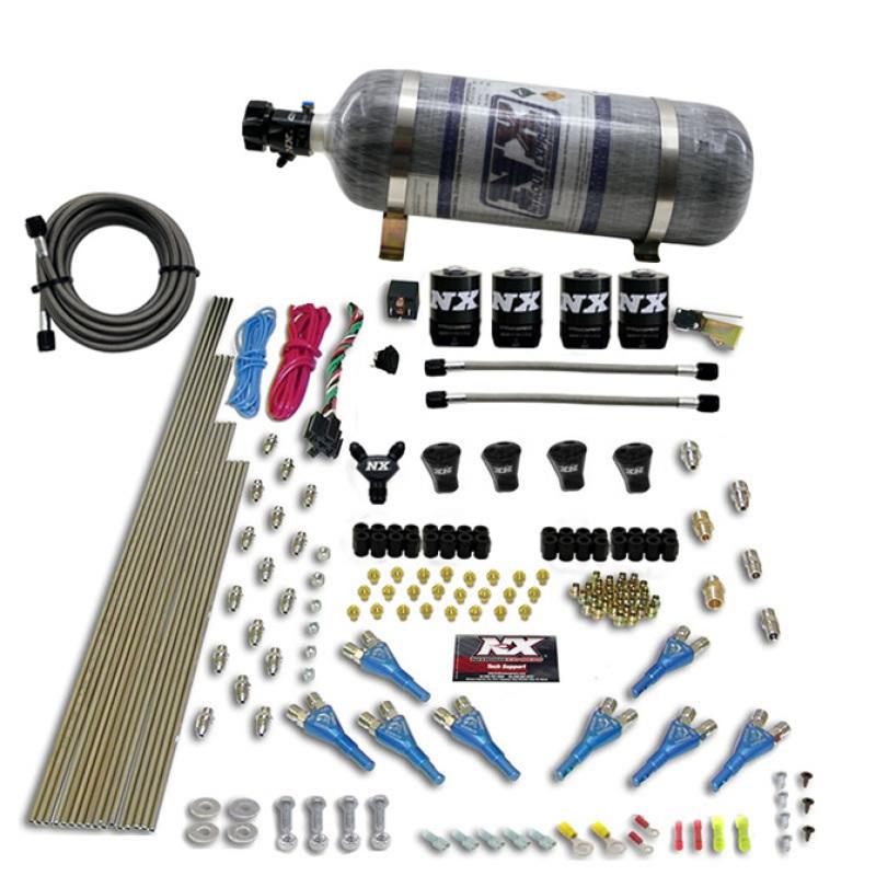 Nitrous Express Pro-Shk/Gas 4 Solenoids Nitrous Kit (250-650HP) w/Composite Bottle 92006-12 Main Image