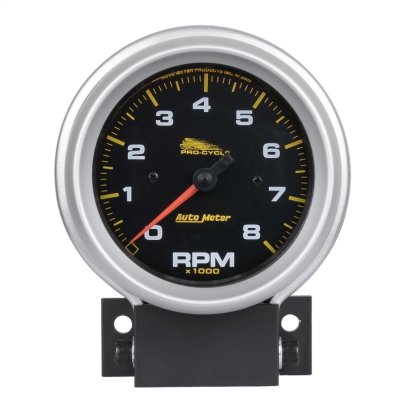 Autometer Pro-Cycle Gauge Tach 3 3/4in 8K Rpm 2 & 4 Cylinder Black Pro-Cycle 19201 Main Image