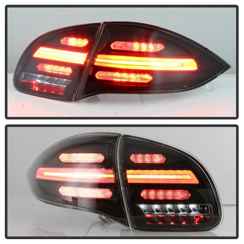 Spyder Porsche Cayenne 958 11-14 LED Tail Lights - Sequential Signal - Black 5086853