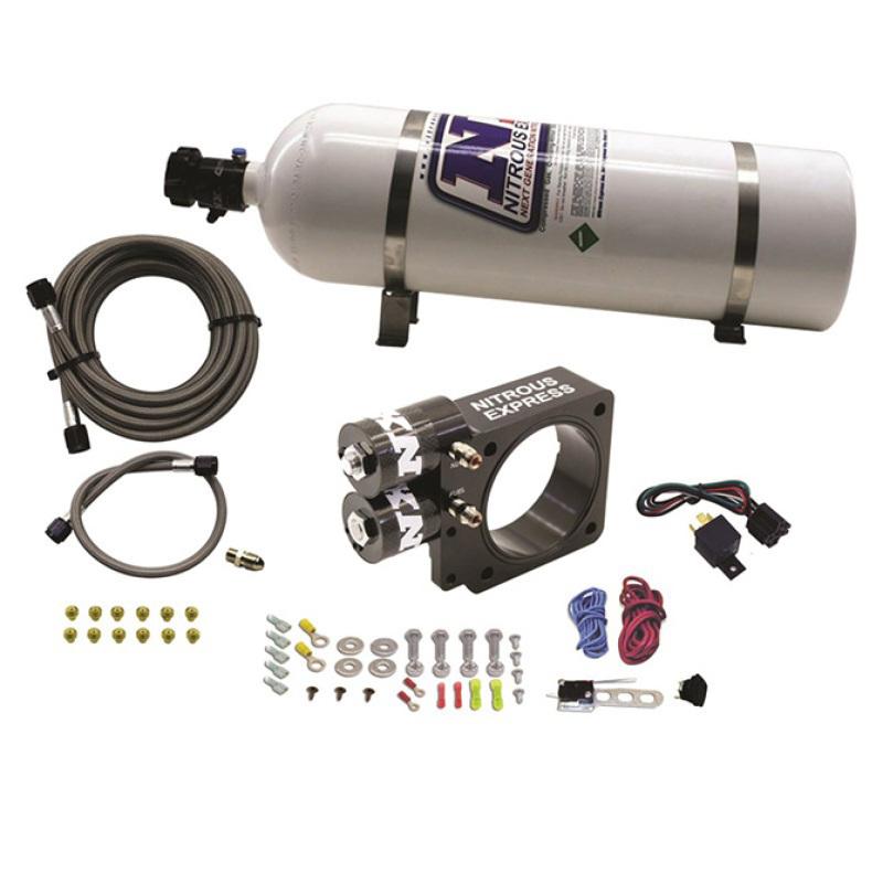 Nitrous Express 86-93 Ford Mustang GT 5.0L (Pushrod) Nitrous Plate Kit w/15lb Bottle 20955-15 Main Image