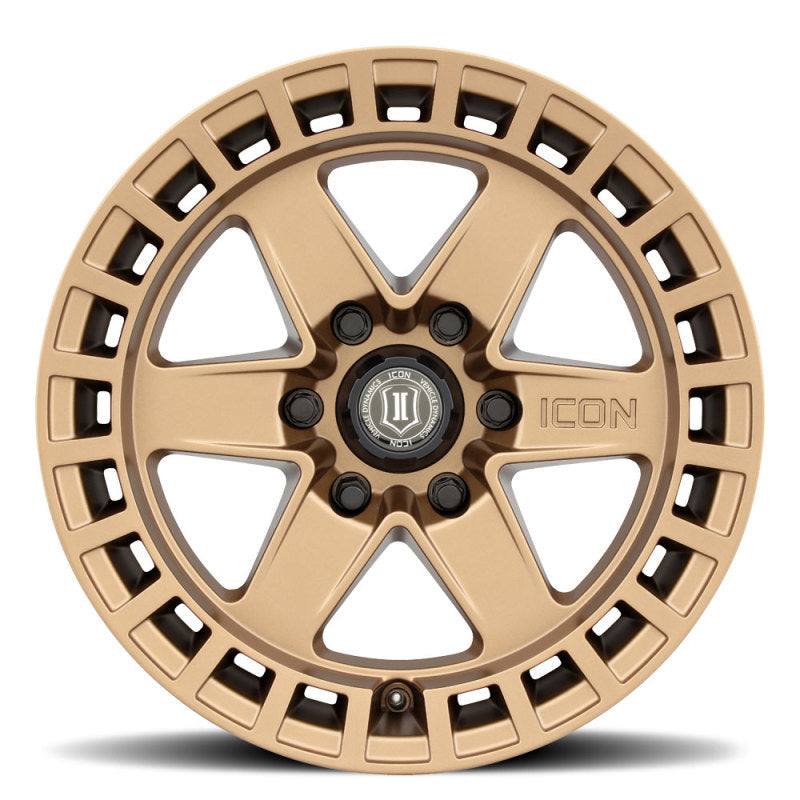 ICON Raider 17x8.5 6x135 6mm Offset 5in BS Satin Brass Wheel 3417856350BS