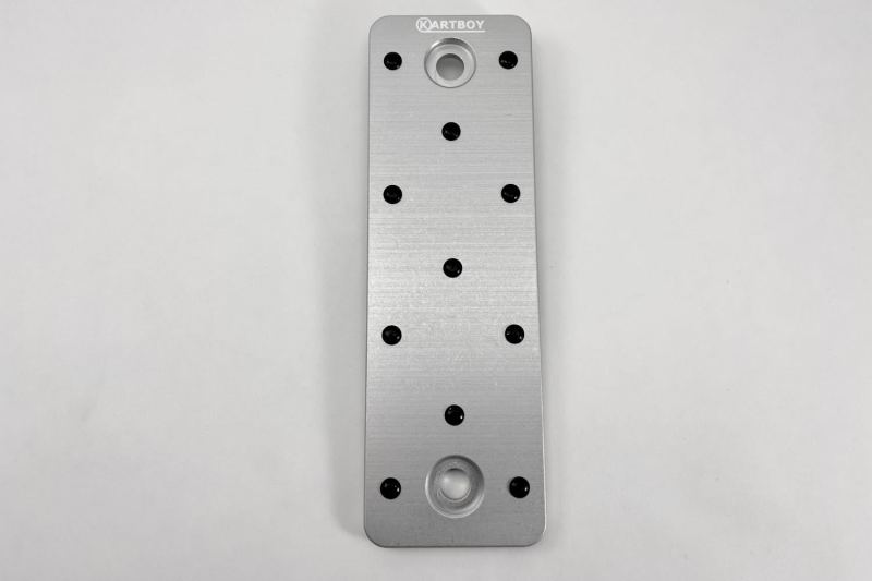 Kartboy CNC Aluminum Dead Pedal - Silver w/ Black Buck Rivets KB-100-PEDAL-SIL