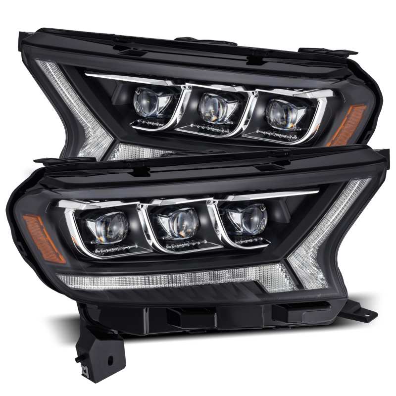 AlphaRex 19-21 Ford Ranger NOVA LED Proj Headlights Plank Style Black w/Activ Light/Seq Signal/DRL 880124