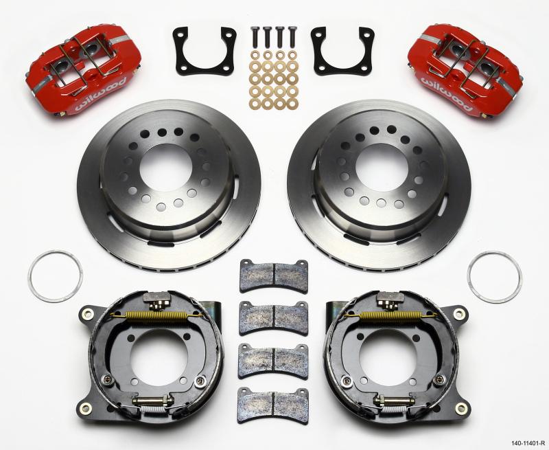 Wilwood Dynapro Low-Profile 11.00in P-Brake Kit - Red Chevy 12 Bolt Spcl 2.81in Offset 140-11401-R Main Image