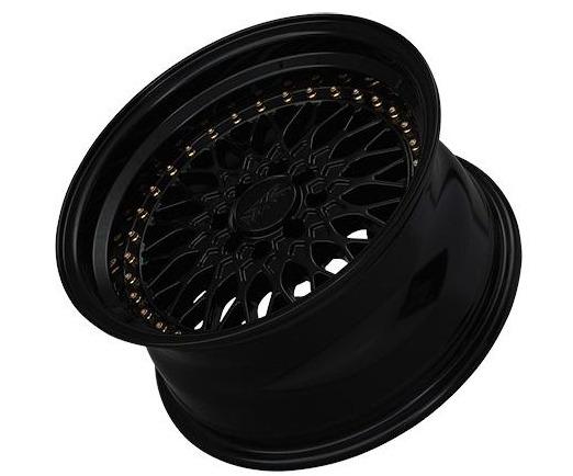 XXR 536 Wheel Black / Gold Rivets 15x8 +20 4x100,4x114.3