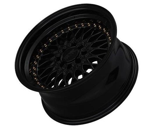 XXR 536 Wheel Black / Gold Rivets 16x8 +20 4x100,4x114.3