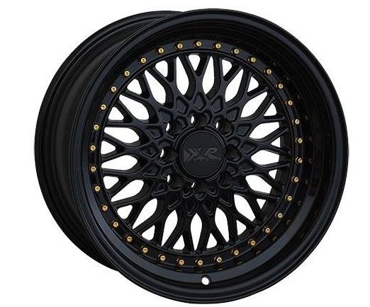 XXR 536 Wheel Black / Gold Rivets 15x8 +20 4x100,4x114.3