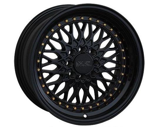 XXR 536 Wheel Black / Gold Rivets 16x8 +20 4x100,4x114.3