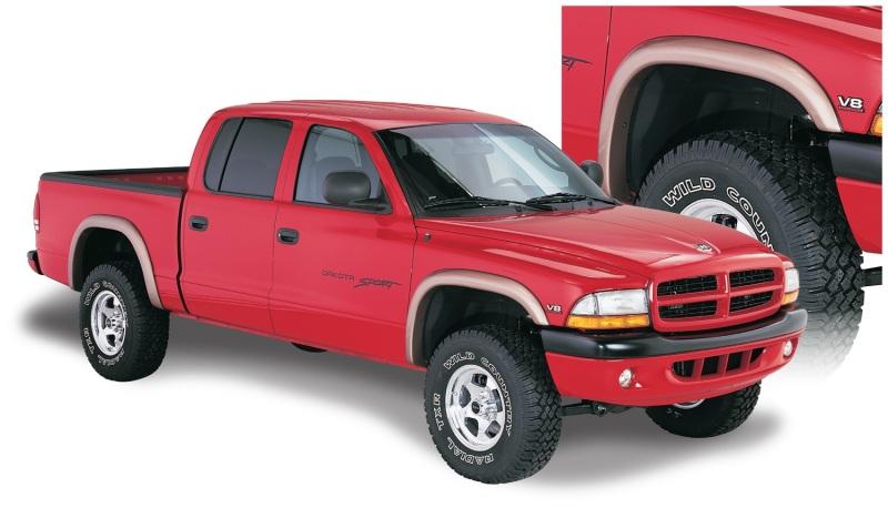 Bushwacker 97-04 Dodge Dakota Fleetside Extend-A-Fender Style Flares 4pc - Black 51905-02 Main Image