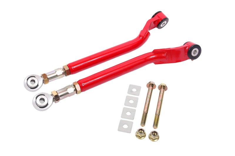 BMR 08-17 Challenger Rear On-Car Adj. Toe Rods Delrin/Rod End Combo - Red TR110R