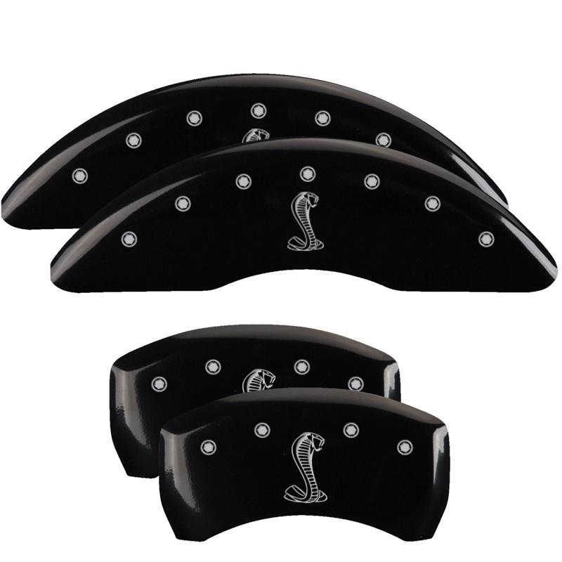 MGP 4 Caliper Covers Engraved Front & Rear Tiffany Snake Black finish silver ch 10200SSNKBK Main Image