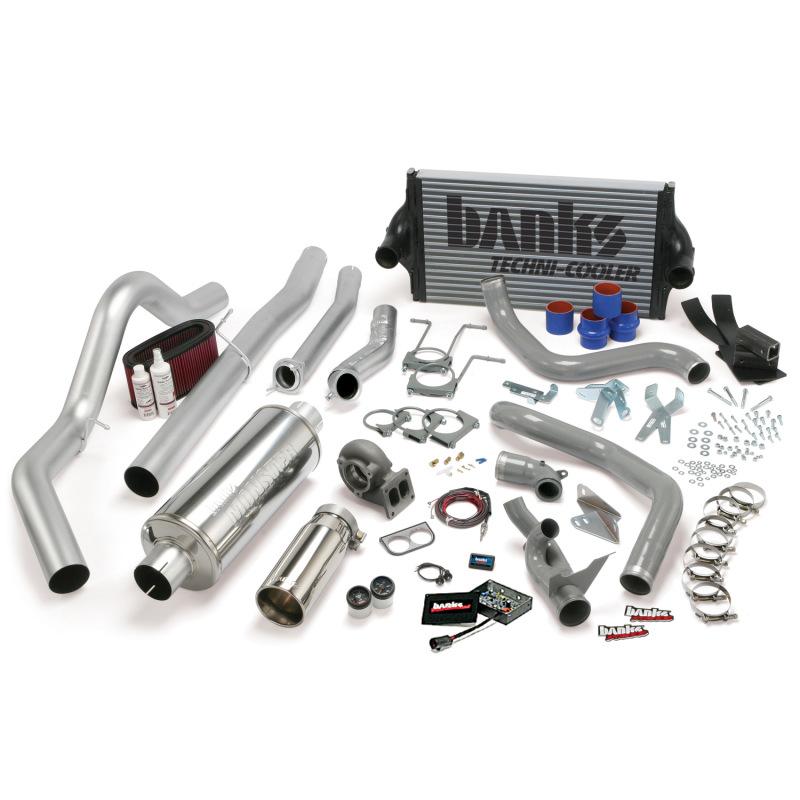 Banks Power 94-97 Ford 7.3L CCLB Auto PowerPack System - SS Single Exhaust w/ Chrome Tip 46356 Main Image