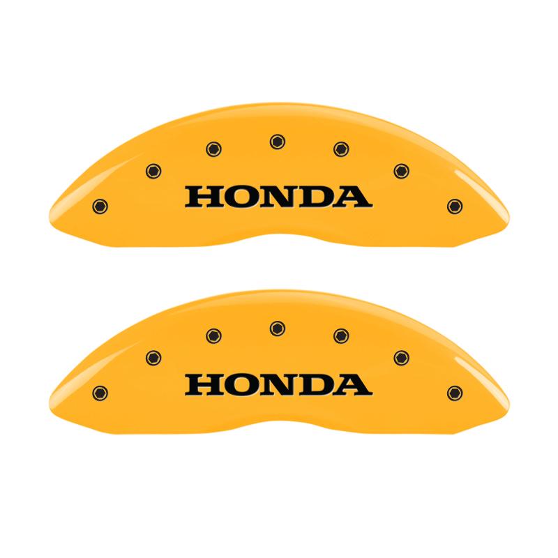 MGP 4 Caliper Covers Engraved Front Honda Engraved Rear Pilot/2015 Yellow finish black ch 20213SPLTYL Main Image