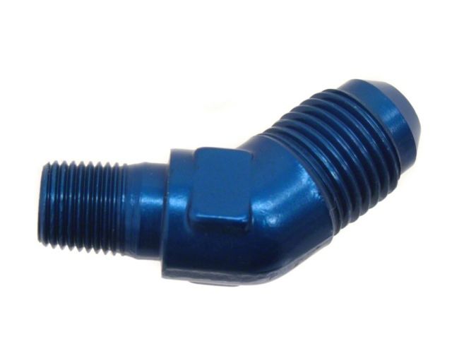 Diftech Fuel Fitting - 1/8 NPT Male to -6AN Male 45 Degree