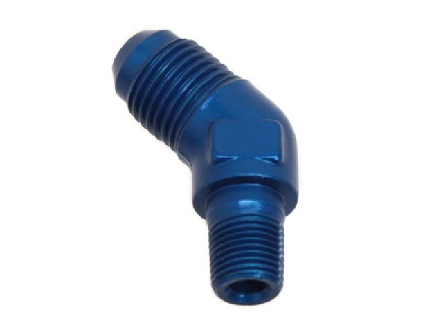 Diftech Fuel Fitting - 1/8 NPT Male to -6AN Male 45 Degree
