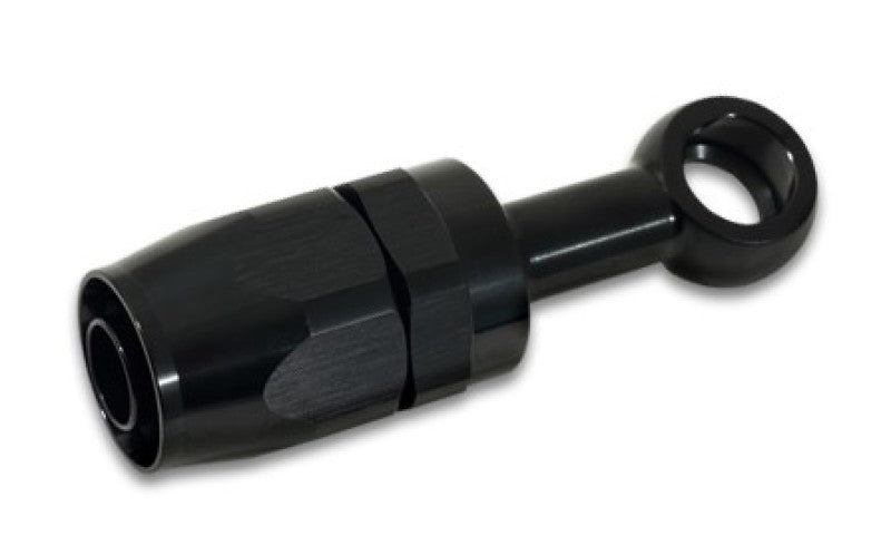 Vibrant -8AN Banjo Hose End Fitting for use with M14 or 9/16in Banjo Bolt - Aluminum Black 24084