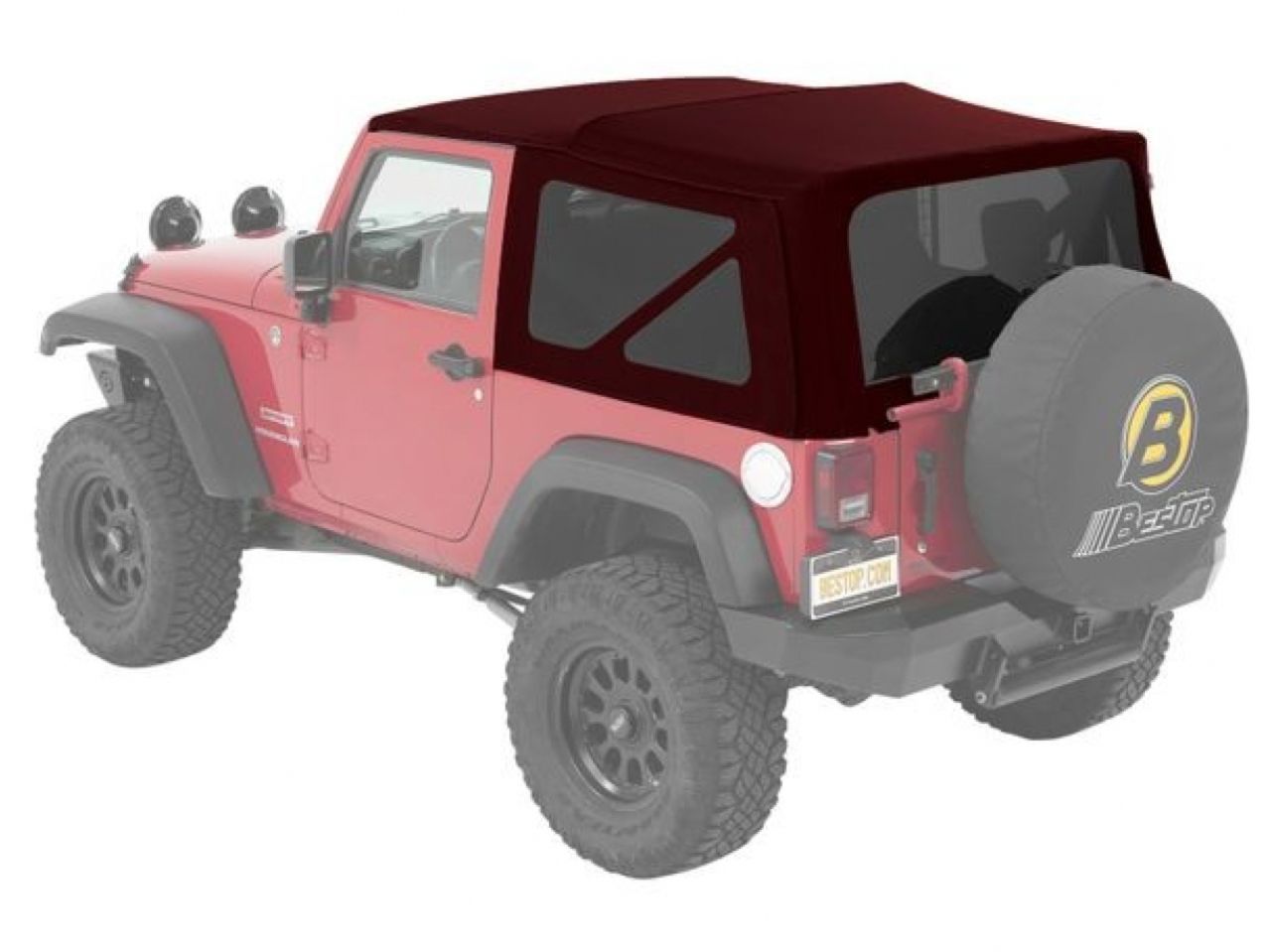 Bestop Jeep 07-16 Wrangler 2-Door No doors included; Tinted side and rear win