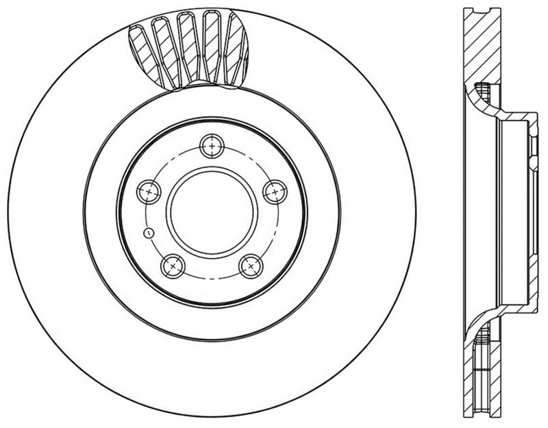 StopTech 15-17 Ford Mustang Slotted Front Right Sport Brake Rotor 126.61114SR Main Image