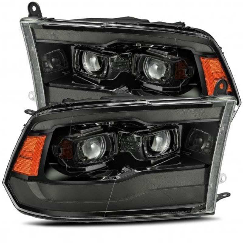 AlphaRex 09-18 Dodge Ram 1500 PRO-Series Projector Headlights Plank Style Alpha Blk w/Seq Signal/DRL 880542