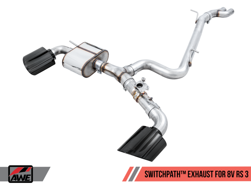 AWE Tuning 17-19 Audi RS3 8V SwitchPath Exhaust w/Diamond Black RS-Style Tips 3025-33034